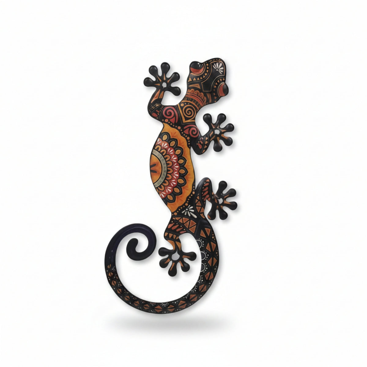 Metal Gecko Wall Art Flat Metal Reptile Wall Decor Multicolor for Bedroom