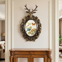 Deer Head Plaque with Frame Farmhouse Deer Head Wall Decor Retro for Bedroom