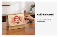 Flip Desk Calendar, Chinese Zodiac Horse, Gold Foil, New Year, Office, Home Decoration