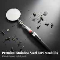 Car Engine Inspection Mirror Stainless Extendable Automotive Mirror Lightweight Pen Fastener Design for Garages, Workshops
