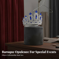 Baroque Queen Crown Sparkling Crystal Bead S Baroque Princess Crown Full Circle Bridal Tiara Regal Design Bridal Headpiece