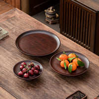 Bamboo High-Footed Fruit Tray for Living Room Snacks and Nuts