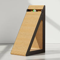 Freestanding Cat Scratching Ramp Wooden Triangular Cat Scratcher Angled Pet Supply for Indoor Cats, Kittens, Corner, Living Room, Home