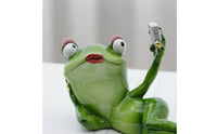 2 Pieces Frog Couple Figurines Long-Lasting Resin Lounging Frog Statues Romantic Handmade for Students, Garden