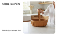 Round Woven Food Holder Adaptable Household Storage Rustic Design for outdoor meals