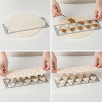 Triangular Pasta Mold with Pressing Plate Rectangular Ravioli Mold Two-Part Ravioli Maker Metal for Home Cooks
