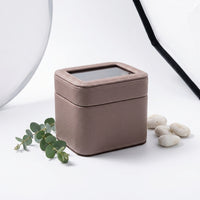 Watch Box with Window PU Leather 2-Slot Watch Box Storage Holder Compact Portable for Travelers, Dresser, Nightstand