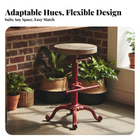 Retro Design Adjustable Industrial Stool With Footrest Counter Chair Stable Base Seating Furniture Swivel Function for Homeowners, Business Owners, Interior Designers, Cafe, Restaurant, Dining Room, Kitchen