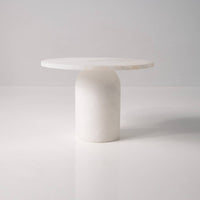Marble Pedestal Tray Round Marble Fruit Stand White for Tabletop Styling, Hosts