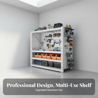 Pegboard Tool Organizer High Load Capacity Multi-Layer Storage Rack Flexible Configuration Heavy Duty Metal Shelf for Mechanics, Warehouse, Stockroom