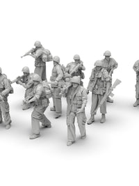 1/72二战美军1/64美国大兵1/35士兵军人白模摆件微缩素体兵人模型