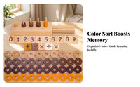 Arithmetic Symbols Montessori Number Toy Wooden Number Counter Wooden Math Board Hand-Eye Coordination for Preschoolers, Young Children