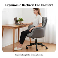 Upholstered Rolling Task Chair 360-Degree rotate Upholstered Shell Chair with casters Comfortable padding Adjustable Height