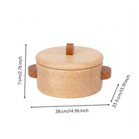Wooden Toy Kitchen Set Materials Wooden Kitchen Role Play Toys Easy Storage Toy Pots and Pans for Kindergarten