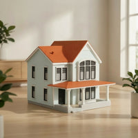 Two-Story House Model Hobby Grade 1:64 Miniature House Assembled Diorama Building for Hobbyists