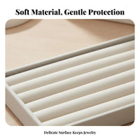 Compartmentalized Jewelry Holder Soft textile Insert Stackable soft textile Tray Set for Women