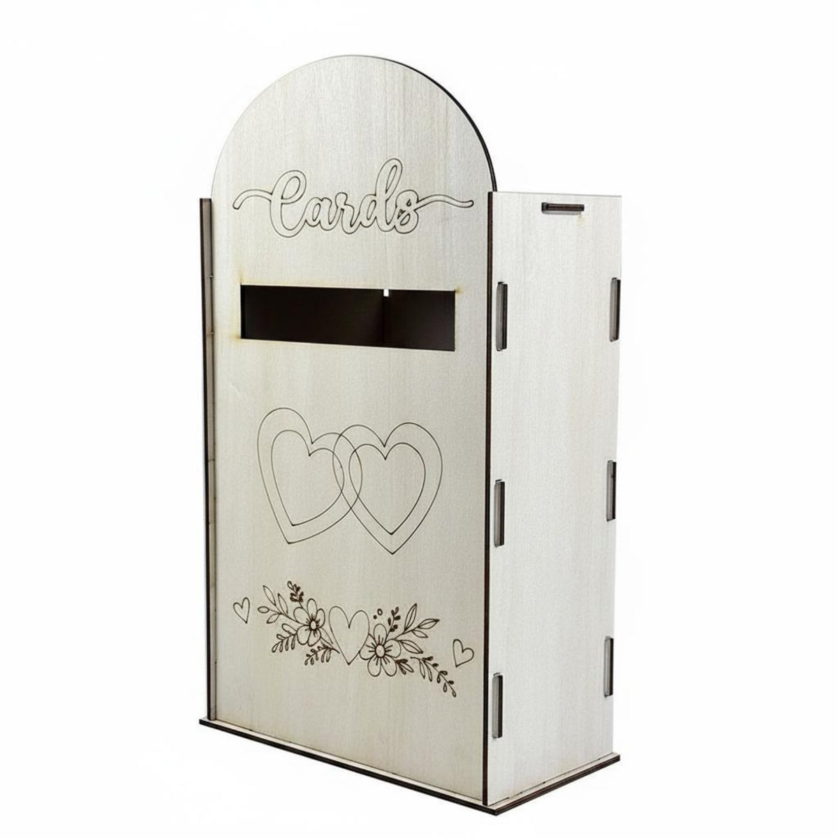 Wooden Wedding Card Box Decorative Slot Event Decor Cut Design