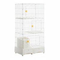 3-Story Cat Kennel with Litter Box Enclosure very Large Space for Indoors, Home