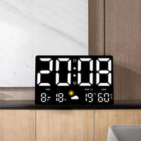 Large Wall Clock with Barometric Temperature and Humidity Sensing, Multicolor Weather Clock 8012