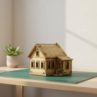 WWII European Farmhouse Model Handmade Gift DIY House Model Historical