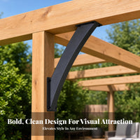 2 Pieces Predrilled Holes Arc-Shaped-Style Angle Support Bracket Heavy Duty Curved Steel Bracket Easy to Install Wood Corner Brace Long-Lasting for Pergolas