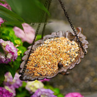 Foliage Bird Feeder Iron Hanging Bird Feeder Wide Mouth Opening for Outdoor