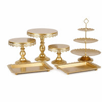 6 Pieces Three-Tier Stand Ornate Cake Display Stand Round for Weddings