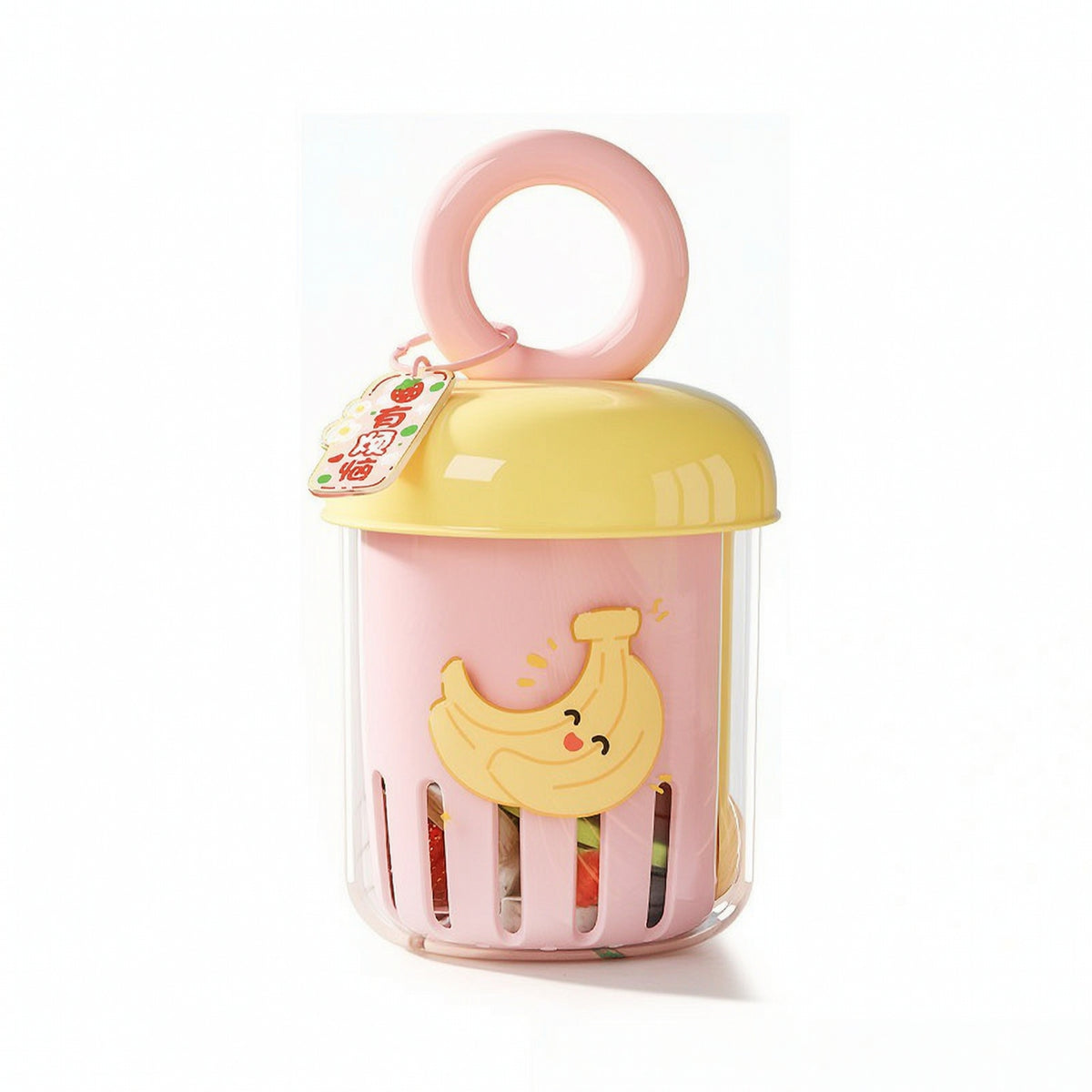 Transparent Fruit Washing Cup Compact Cup with Draining Basket Clear Fruit Washer Portable for Kitchen
