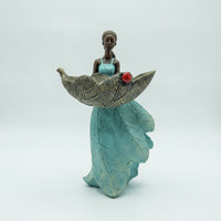 Bird Feeder with Leaf Bowl Elegant Birdbath Hardy for Patio