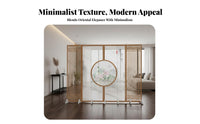 Foldable Multi-Panel Landscape Partition Modern Oriental Design Multi-Panel Room separater Pine Tree design Privacy Screen Freestanding for Interior Designers, Art lovers, Restaurant Owners, Entryway, Bedroom, Study, virtual meeting Call Background