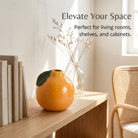 Home Decoration Ceramic Fruit Ornament for Living Room Decor, Minimalist Design Figurine with Single-Color Glazed Finish