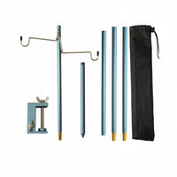 Foldable Camping Light Pole Aluminum Alloy Folding Lamp Pole With Storage Bag Portable Lantern Hanger for Hikers