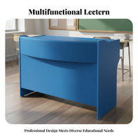 Multipurpose Use Wooden Classroom Podium Simple Classic Design School Presentation Lectern 2-Tier Storage teacher's Lecture Stand Large Desktop for Educators, Presenters, Training Center, Auditorium, Reception Area, Wedding Ceremony