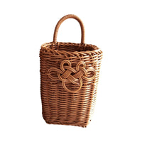 Wall Storage Basket Natural Woven Hanging Basket Simple for Kitchen
