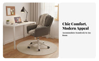 Padded Seat Swivel Rolling Chair Luxuriously Cushioned Cushioning Upholstered Rolling Chair Ergonomic Design Home Furniture Support for Students, Women, Adults, Bedroom, Dorm Room, Workspace