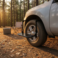 Non-Slip Tire Step with Rectangular Platform All-Steel Adjustable Tire Step Long-Lasting Heavy Duty for Campers, Roof Rack Loading