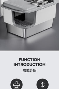 Stainless Steel Enclosed Cat Litter Box with Anti-Splash Design