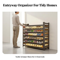 Sturdy Multi-Tier Steel Shoe Rack Space-Saving Metal Shoe Rack Heavy Duty Large Capacity for Families, Homeowners, Hallway, Small Areas, Mudroom, Bedroom