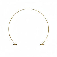 Gold Wedding Arch Frame Golden Finish Circular Wedding Backdrop Stand Metal Circle Backdrop Stand Easy Assembly for Weddings