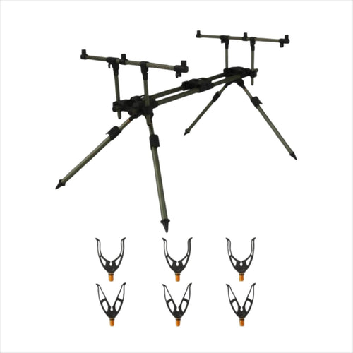 3 Rod Holder Aluminum Alloy 3 Port Rod Rack Portable Outdoor Gear for Anglers