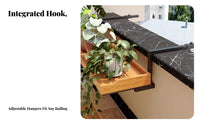 Hanging Railing Planter Box sturdy Wood Construction Adjustable Railing-Mounted Shelf Weatherproof Easy Installation for Patio