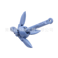 Blue Plastic-Coated Folding Umbrella Anchor for Fishing Boats and Kayaks