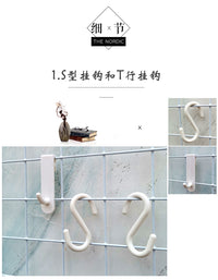 壁挂网格花架配件幼儿园挂墙免装饰用品铁丝网悬挂架墙上吊兰花盆 4-圆形壁挂花盆-白