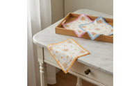 3 Pieces Floral Print Handkerchief Absorbent Women's Ideal Gift Edge Pocket Square