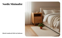 Nightstand with Drawers Long-Lasting and Sturdy 2-Drawer Wooden Cabinet