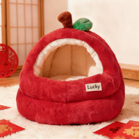 Enclosed Pet Bed Semi-Enclosed Cave Bed Soft Pet Bed with Removable Pad for Kittens, Small Dogs, Living Room, Bedroom
