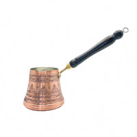 Wooden Handle Cezve Flared Body Turkish Coffee Pot Stovetop