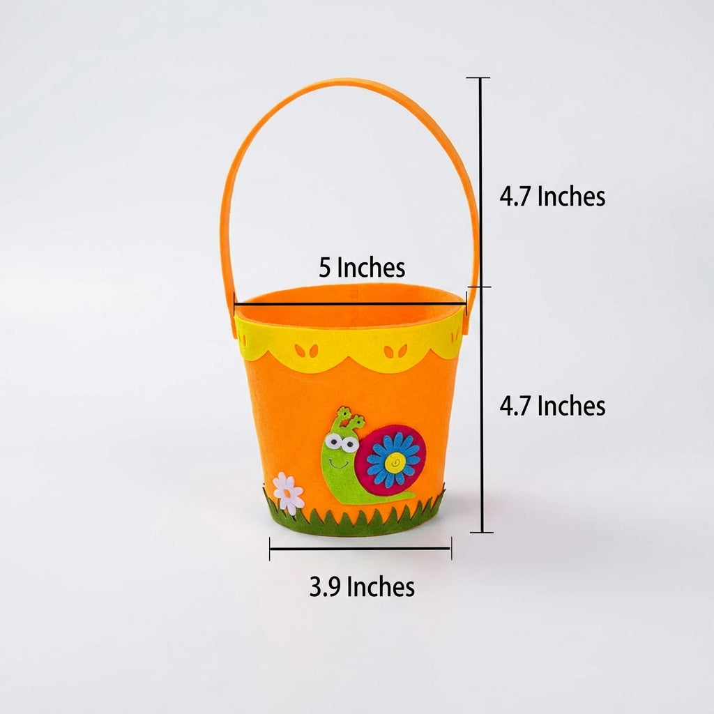 Felt Easter Basket Handbag, Easter Candy Bag, Cloth Easter Basket Adorable Design Easter Egg Search Bucket Festive Cartoon Animal Gift Bag for Young Children, Arts and Crafts Activity