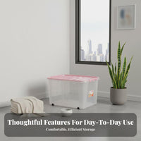 Plastic Storage Box with Lid Portable Transparent Storage Bin Odorless