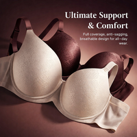 Women's Bras with Full Coverage Support for Large Breasts, Wide Back Design for Everyday Comfort, Breathable Sleep with Thin Foam Cups